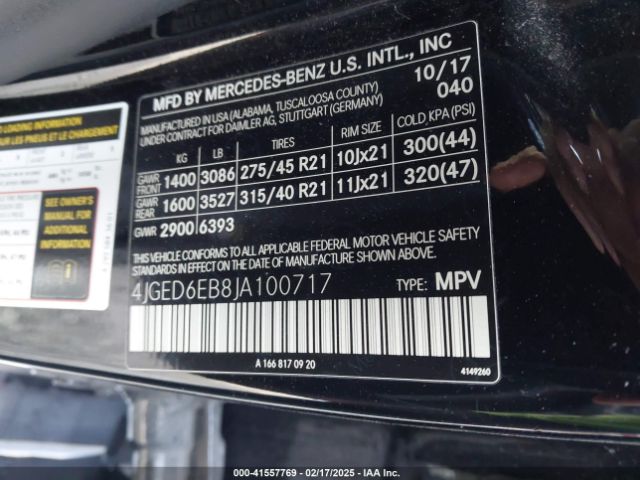 4JGED6EB8JA100717 Mercedes-Benz Amg Gle 43 Coupe 4matic