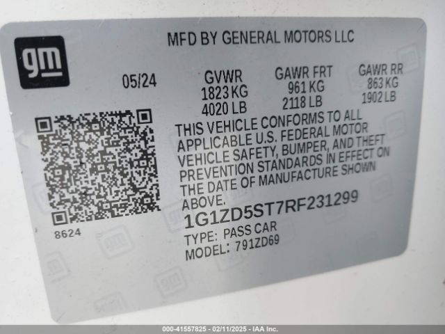 2024 CHEVROLET MALIBU 1G1ZD5ST7RF231299 Photo 8