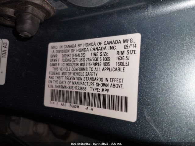 2HKRM4H33EH723658 Honda CR-V LX