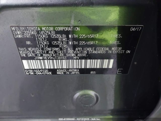 JTMWFREV9HJ136943 Toyota Rav4 Xle