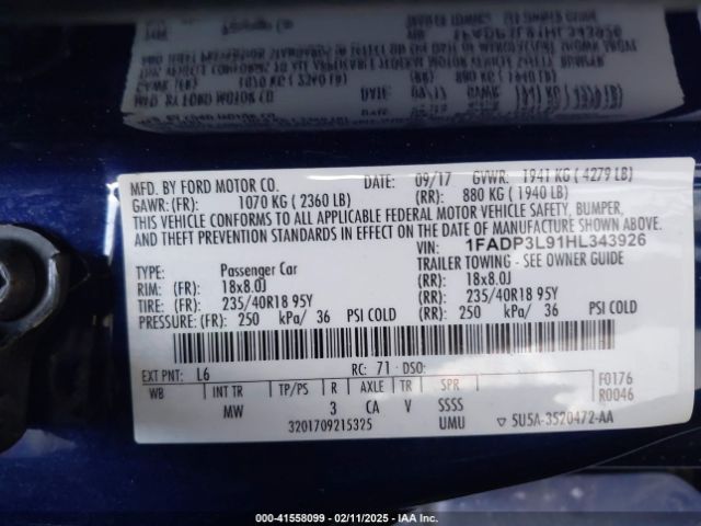 1FADP3L91HL343926 Ford FOCUS ST