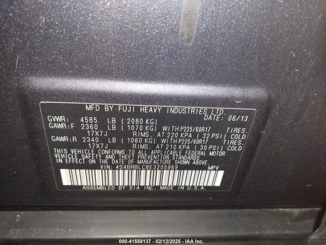 4S4BRBLC8E3205969 Subaru Outback 2.5i Limited