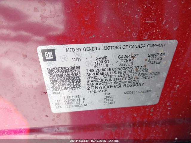 2GNAXXEV5L6169057 Chevrolet Equinox Awd Premier 1.5l Turbo