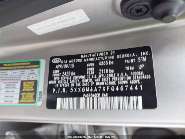 5XXGM4A7XFG467441 KIA Optima Lx