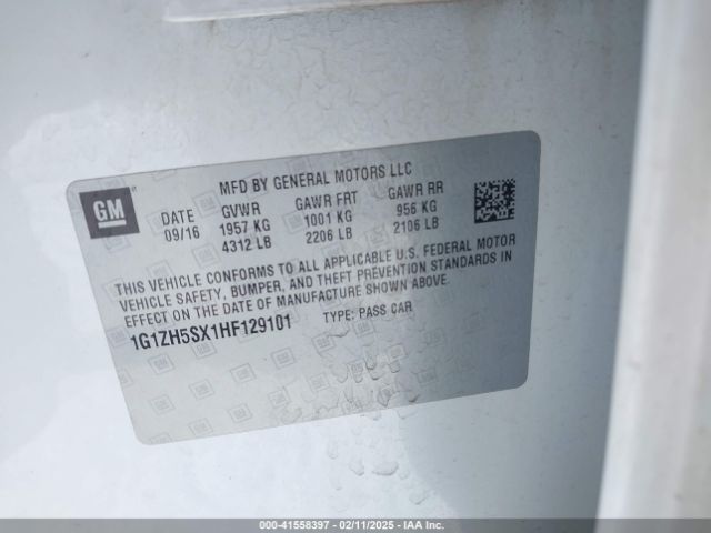 1G1ZH5SX1HF129101 Chevrolet Malibu Premier