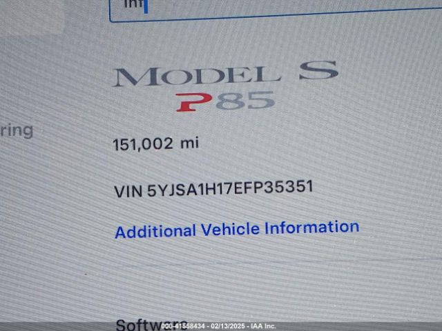 5YJSA1H17EFP35351 Tesla Model S P85