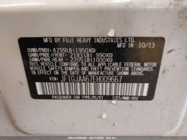 JF1GJAA67EH009667 Subaru Impreza 2.0i