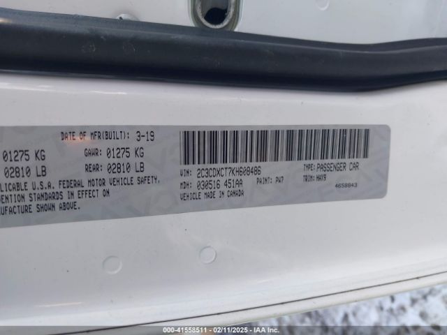2C3CDXCT7KH608486 Dodge Charger R/t Rwd