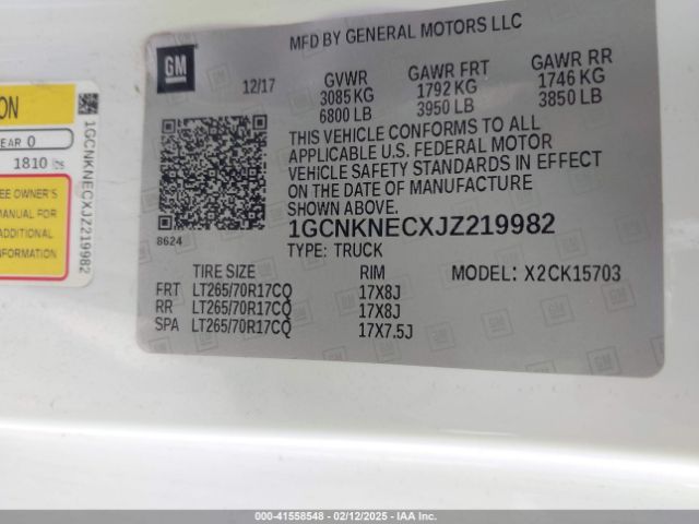 1GCNKNECXJZ219982 Chevrolet Silverado 1500 Wt