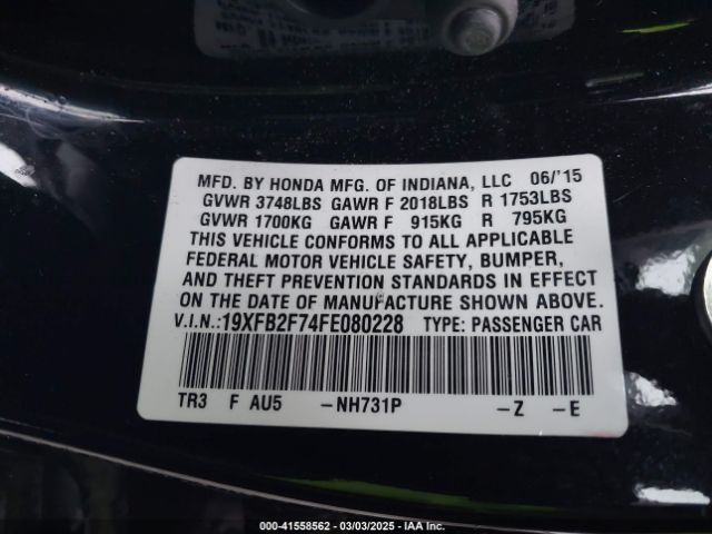 19XFB2F74FE080228 Honda CIVIC SE