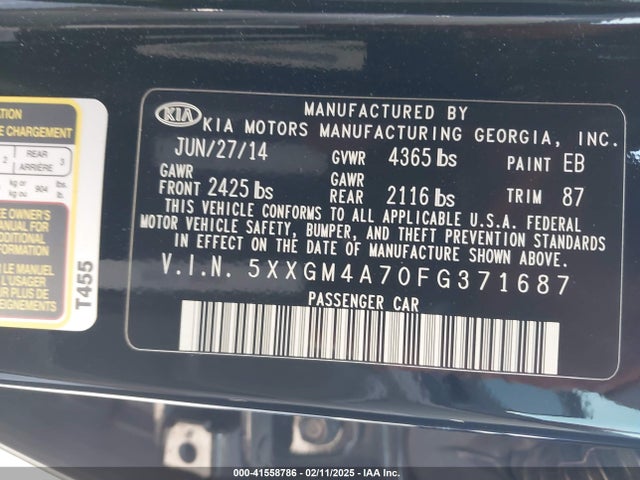 KIA Optima Lx 2015 5XXGM4A70FG371687 Image 9