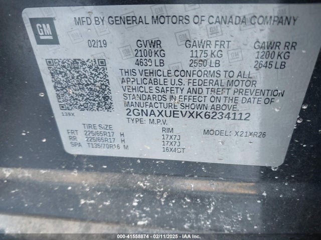Chevrolet EQUINOX LT 2019 2GNAXUEVXK6234112 Image 9
