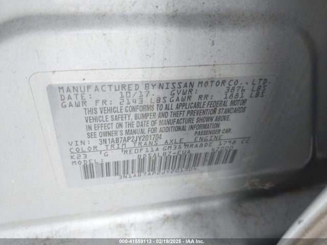 Nissan SENTRA S 2018 3N1AB7AP2JY201704 Image 9