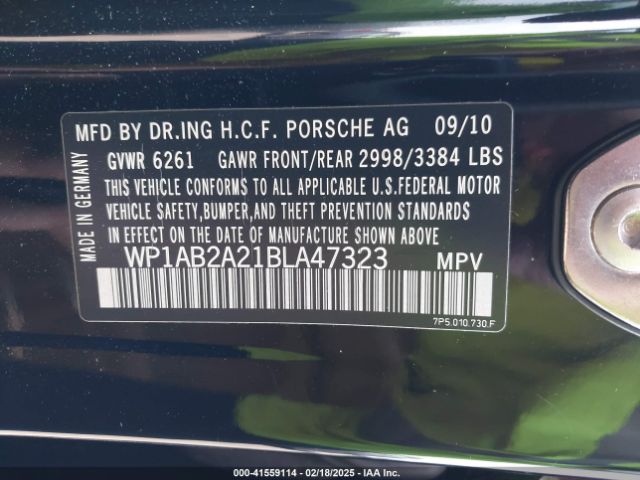 2011 PORSCHE CAYENNE WP1AB2A21BLA47323 Photo 8