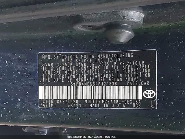 Toyota COROLLA LE 2024 5YFB4MDE6RP121838 Image 9