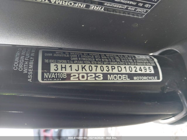Honda Jk07e-2000001 2023 3H1JK0703PD102495 Image 10