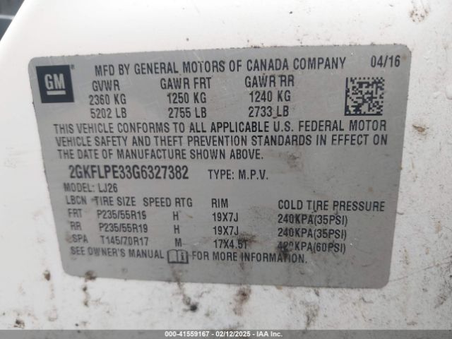 2GKFLPE33G6327382 GMC Terrain Slt