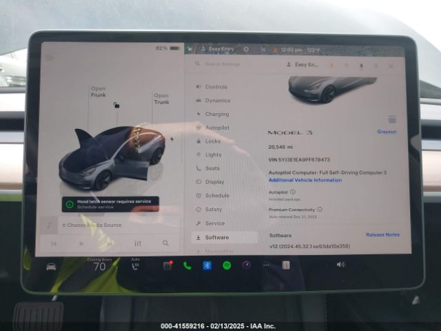 5YJ3E1EA9PF678473 Tesla Model 3 Rear-wheel Drive