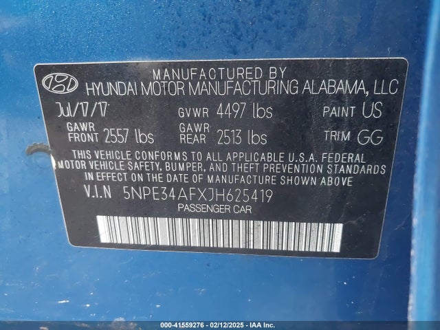 Hyundai SONATA SEL 2018 5NPE34AFXJH625419 Image 9
