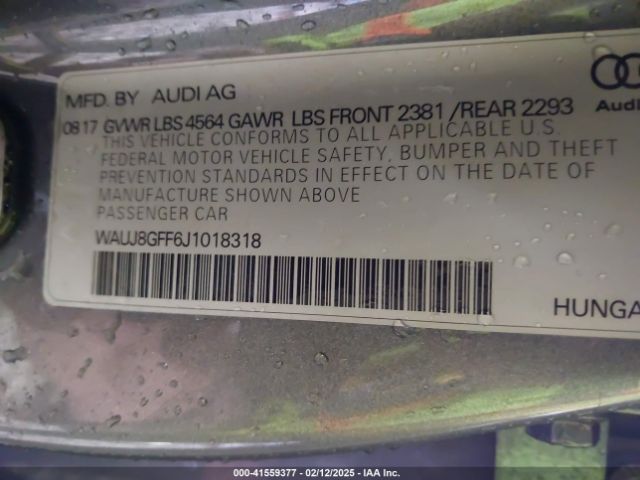 WAUJ8GFF6J1018318 Audi A3 2.0t Premium/2.0t Tech Premium