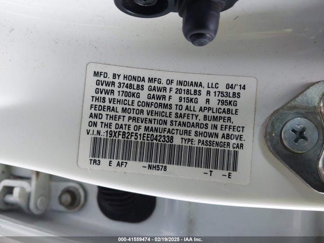 Honda Civic Lx 2014 19XFB2F51EE042338 Image 9