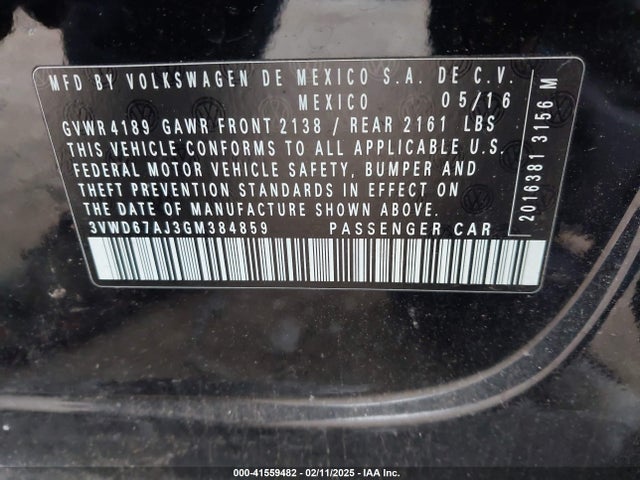 3VWD67AJ3GM384859 Volkswagen Jetta
