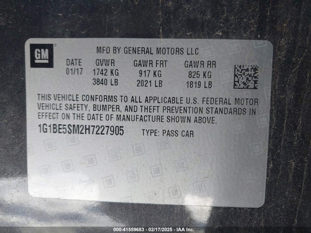 Chevrolet Cruze Lt Auto 2017 1G1BE5SM2H7227905 Image 9