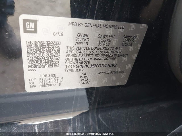 2019 CADILLAC ESCALADE ESV 1GYS4HKJ5KR344093 Photo 8