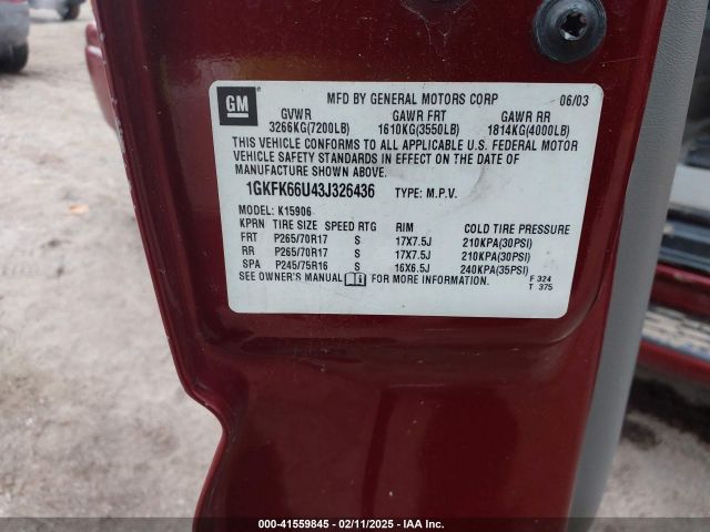 2003 GMC YUKON XL 1500 1GKFK66U43J326436 Photo 8