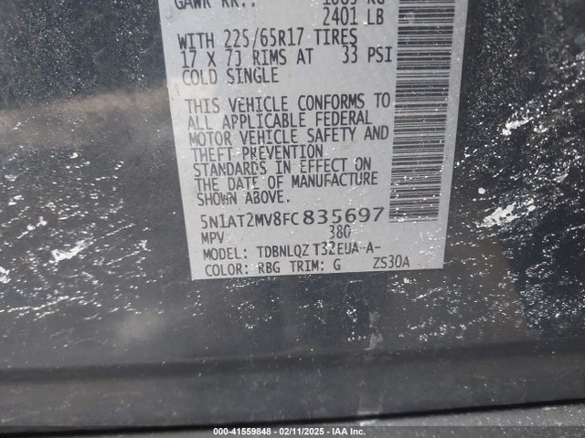 Nissan ROGUE SV 2015 5N1AT2MV8FC835697 Image 9