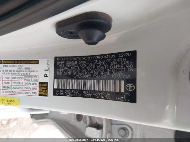 JTND4RBE2L3096103 Toyota COROLLA SE