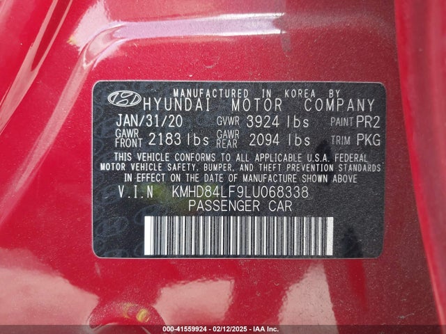 Hyundai Elantra Value Edition 2020 KMHD84LF9LU068338 Image 9