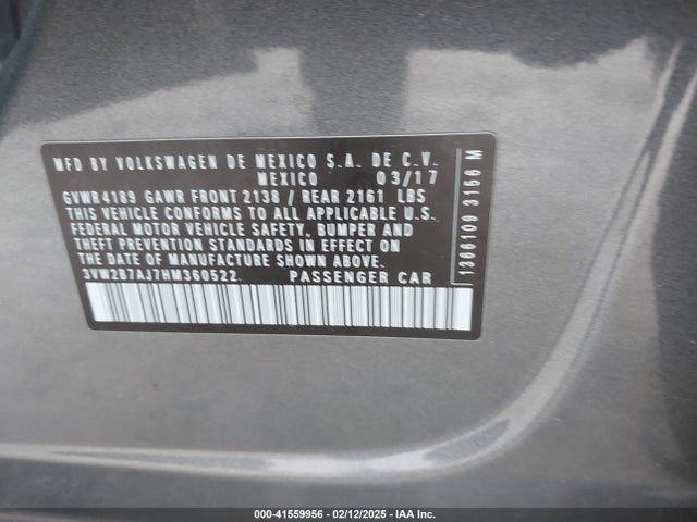 Volkswagen Jetta 1.4t S 2017 3VW2B7AJ7HM360522 Image 9