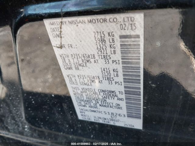 5N1AL0MM7FC518263 Infiniti QX60