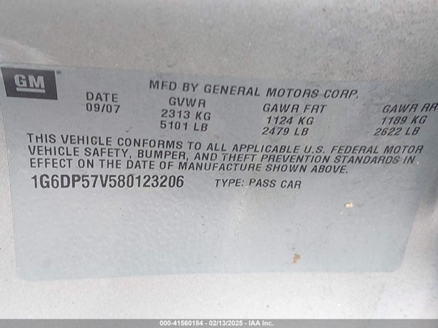2008 CADILLAC CTS 1G6DP57V580123206 Photo 8