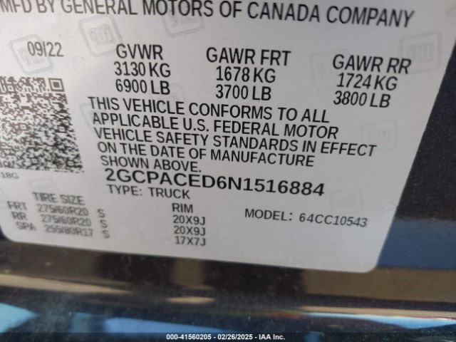 2022 CHEVROLET SILVERADO 1500 2GCPACED6N1516884 Photo 8