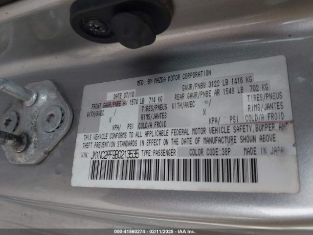 2011 MAZDA MX-5 MIATA JM1NC2PF9B0213535 Photo 8