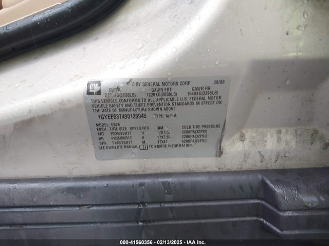2009 CADILLAC SRX 1GYEE637490135945 Photo 8