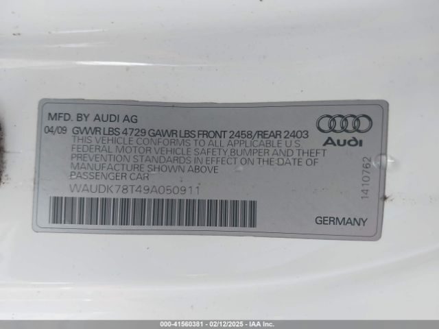 2009 AUDI A5 WAUDK78T49A050911 Photo 8