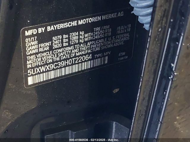 5UXWX9C39H0T22064 BMW X3 Xdrive28i