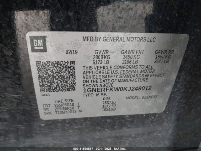 1GNERFKW0KJ248012 Chevrolet Traverse Ls