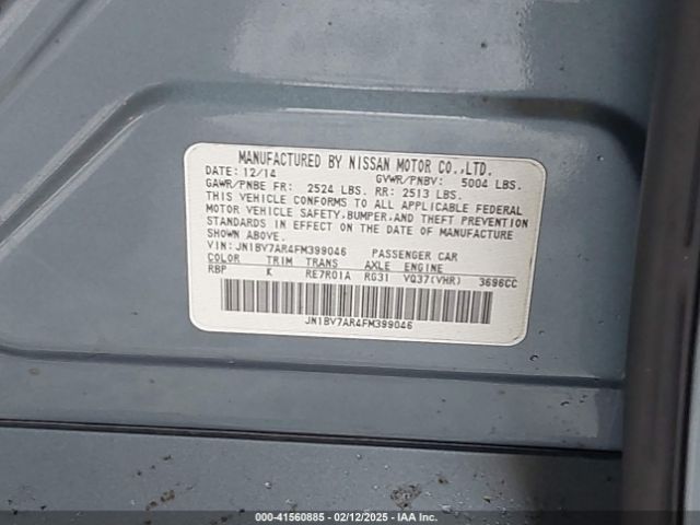 JN1BV7AR4FM399046 Infiniti Q50