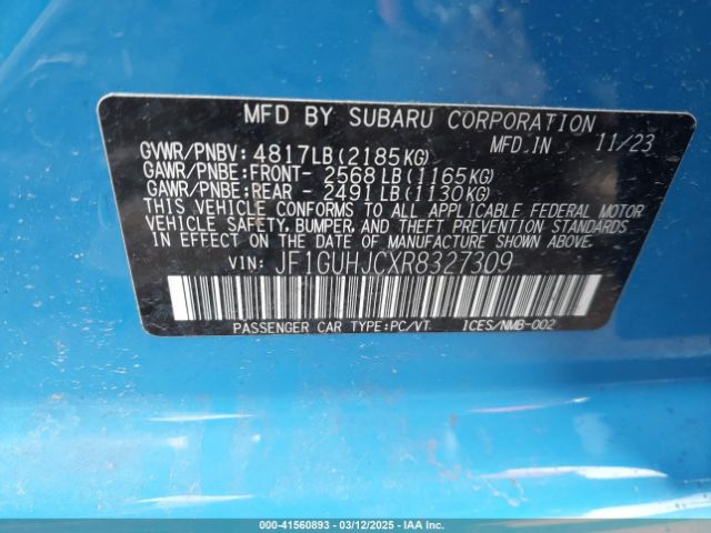 JF1GUHJCXR8327309 Subaru Impreza Rs 5-door