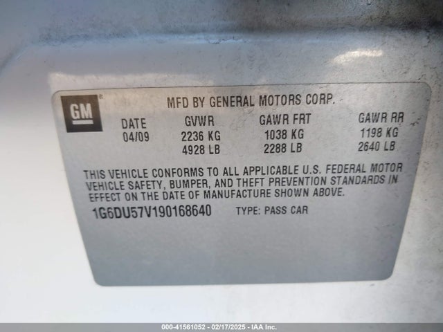 2009 CADILLAC CTS 1G6DU57V190168640 Photo 8