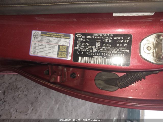 5XXGT4L38KG360993 KIA Optima S