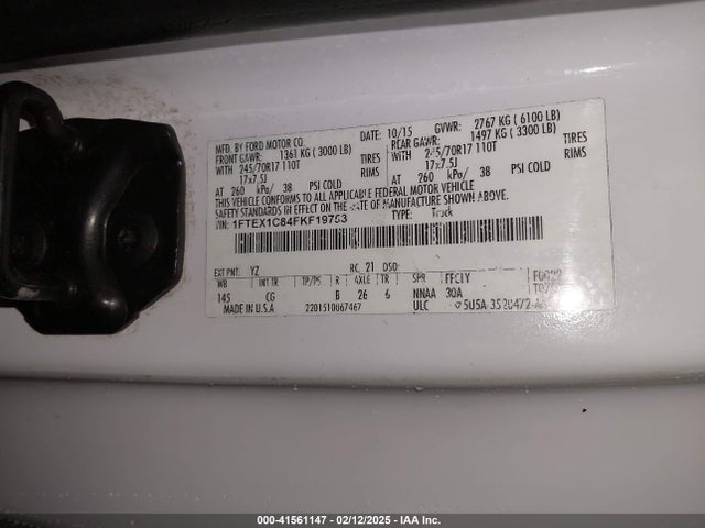Ford F-150 Xl 2015 1FTEX1C84FKF19753 Image 9