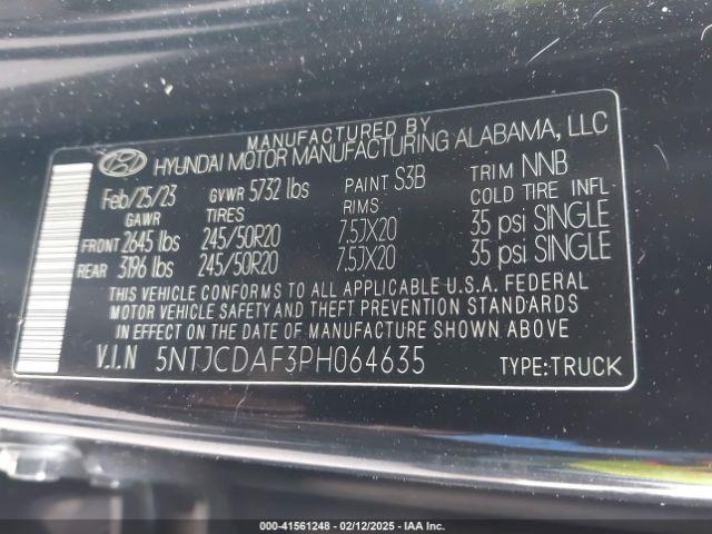 5NTJCDAF3PH064635 Hyundai Santa Cruz Night
