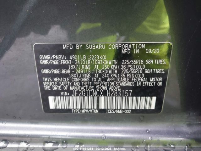 JF2GTDNCXLH283157 Subaru CROSSTREK HYBRID