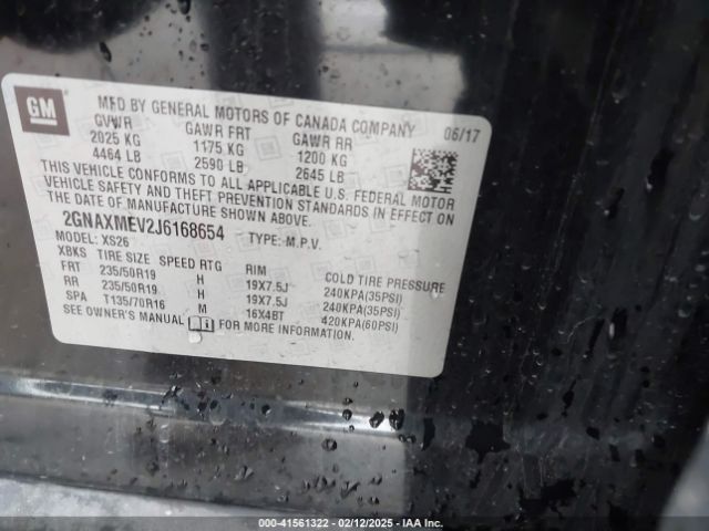 2GNAXMEV2J6168654 Chevrolet Equinox Premier