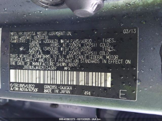 2013 TOYOTA 4RUNNER JTEBU5JR4D5134389 Photo 8